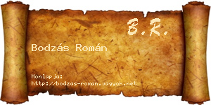 Bodzás Román névjegykártya